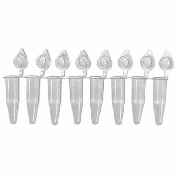 Microtubo Pcr 200 Ul Tiras 8x Tampa Domed Anexada. Transp. 120 Un/Pct
